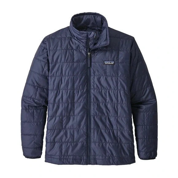 Patagonia Kids Nano Puff Navy Brick Quilt Insulated Lightweight Winter Jacket 12 - Picture 1 of 8